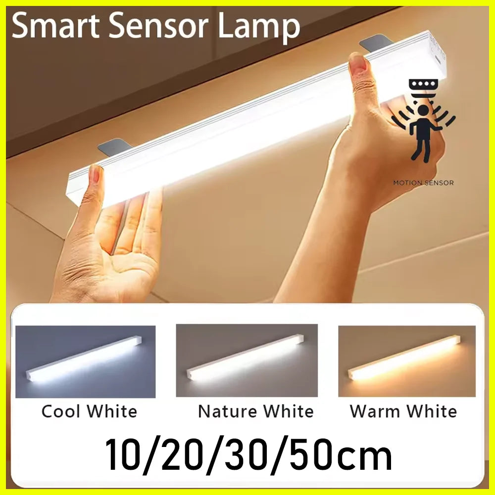 LED Bar Light Motion Sensor Night light Wireless Under Cabinet Lights For Kitchen Closet Cabinet Wardrobe Lighting Cabinet Light