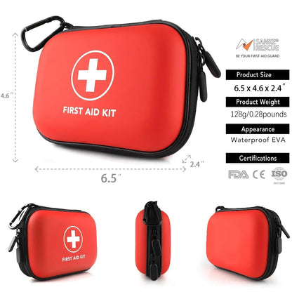 Empty First Aid Kit Bag – Compact EVA PU Case for Travel, Home, Camping & Survival Gear (Empty)
