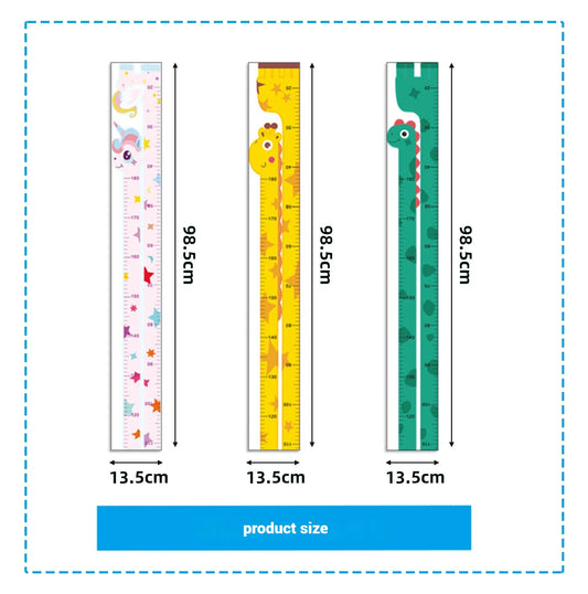 Whimsical Animal Growth Chart Wall Decals – Unicorn, Dino & Giraffe Height Stickers for Nursery & Kids Room Decor