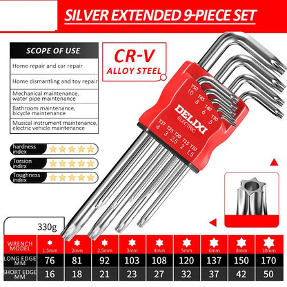 DELIXI Electric Allen Key Set – Hex Wrench Screwdriver Set with Sleeve, Universal Metric Tools for Motorcycles & Bicycles