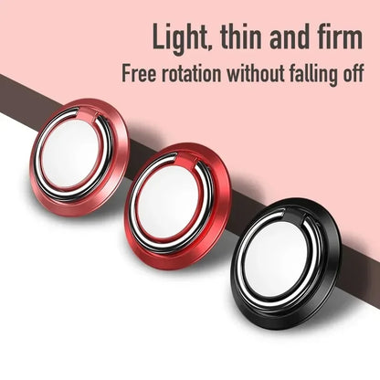 Mini Finger Ring Holder Stand Grip 360 Rotating For Mobile Phone Car Magnetic Mount Phone Back Sticker Pad Unniversal Bracket