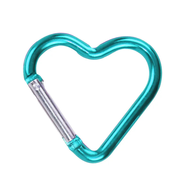 Heart-Shaped Aluminum Carabiner Clip – Keychain Hook for Outdoor, Travel, or Bottle Hanging