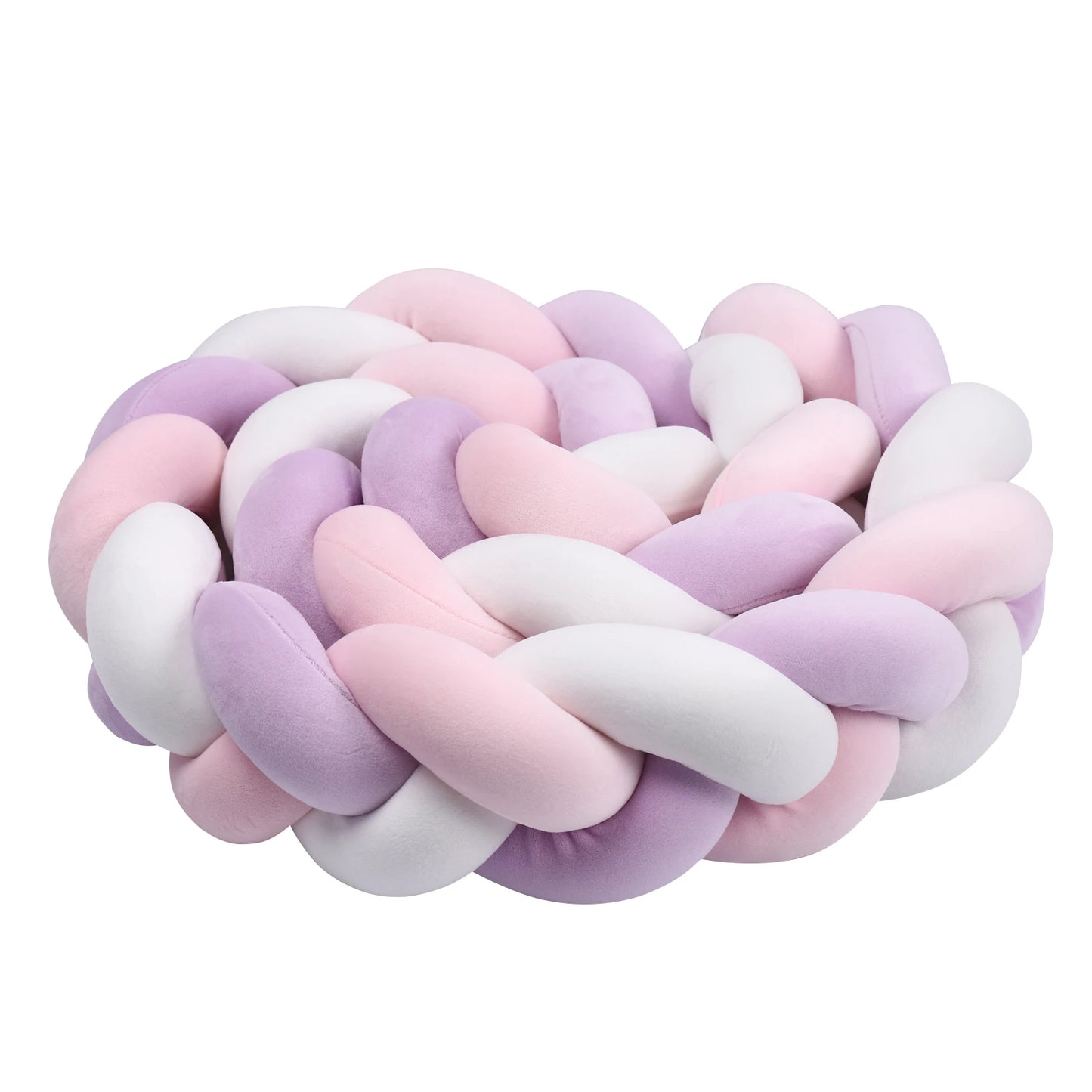 1–4M Braided Crib Bumper – Soft Baby Bed Protector Pillow for Infant Cradle & Nursery Decor