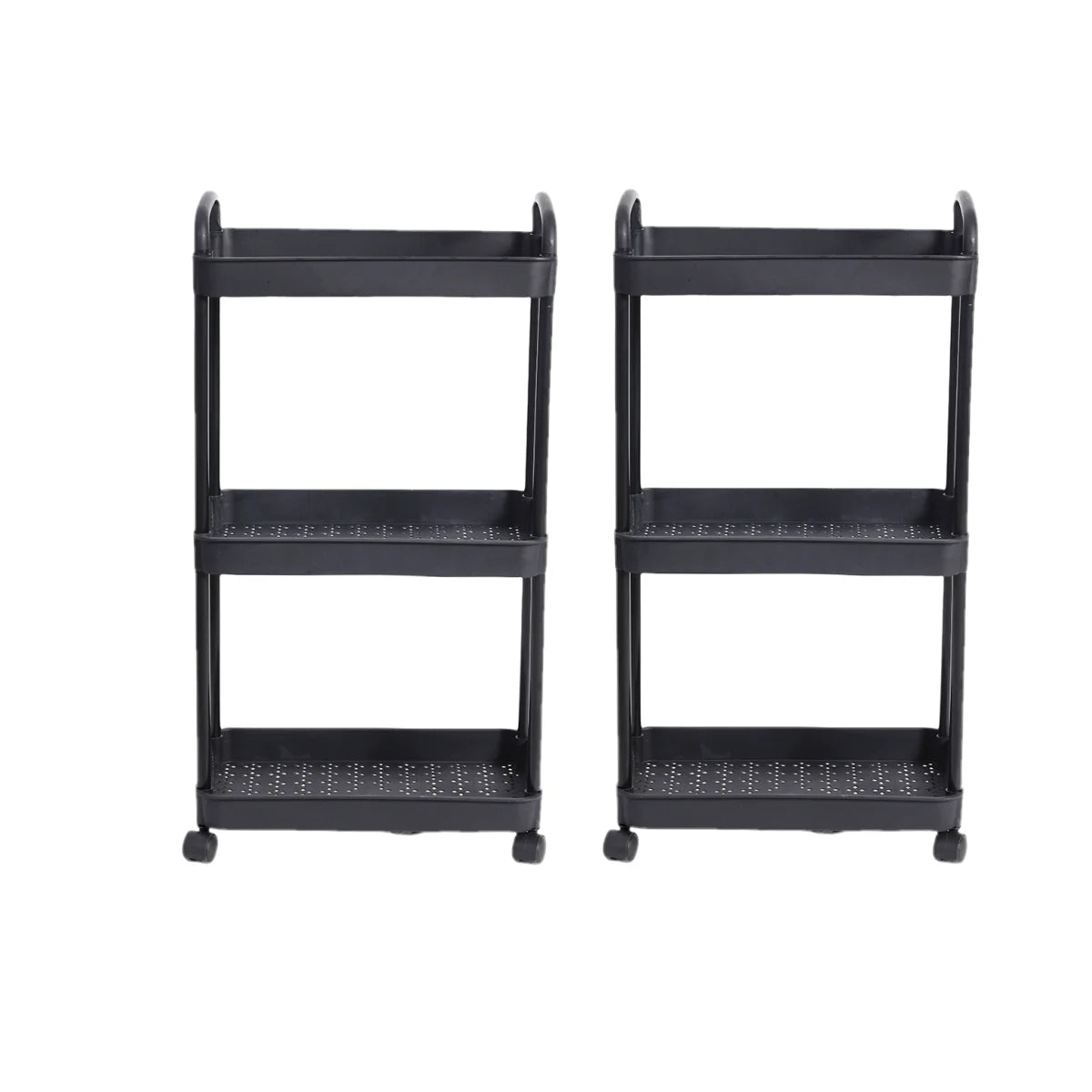 3/4-Tier Multi-Layer Rolling Storage Cart – Mobile Kitchen, Bathroom & Bedroom Organizer with Lockable Wheels