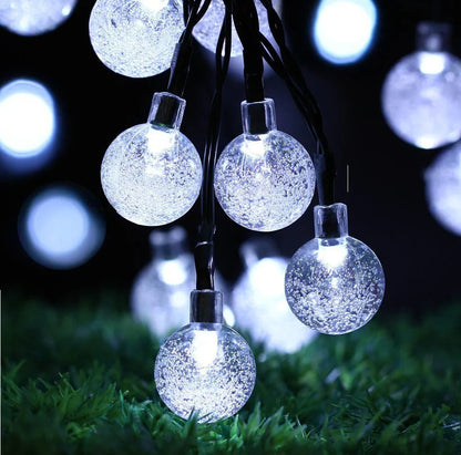 Solar Bubble Ball String Lights – Waterproof LED Water Drop Lights for Outdoor Christmas, Patio, Garden & Holiday Decorations