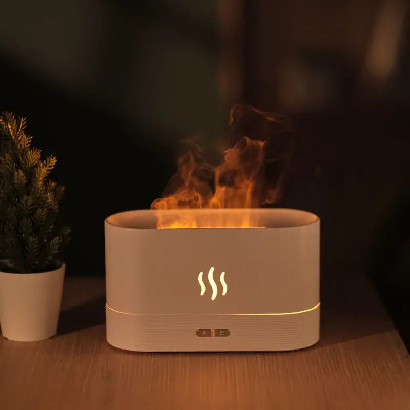 LED Ultrasonic Flame Diffuser – Color-Changing Essential Oil Lamp with Humidifier