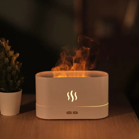 LED Ultrasonic Flame Diffuser – Color-Changing Essential Oil Lamp with Humidifier