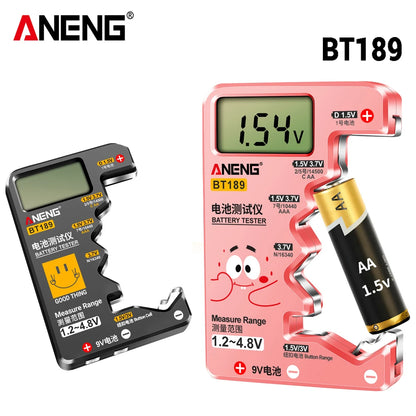 ANENG BT189 Universal Battery Tester – Indicator for AA, AAA, C, D, N, 9V & Button Cell Types