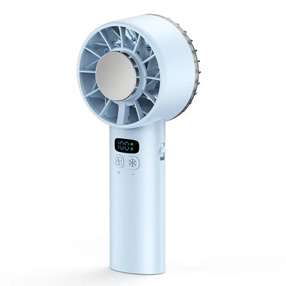 Handheld Cooling Fan – USB Rechargeable Mini Fan with LED Display for Travel & Outdoor Use