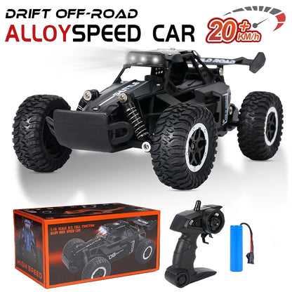 1:16 High-Speed 2WD Off-Road RC Car – 2.4G Remote Control Climbing Vehicle with LED Lights for Kids