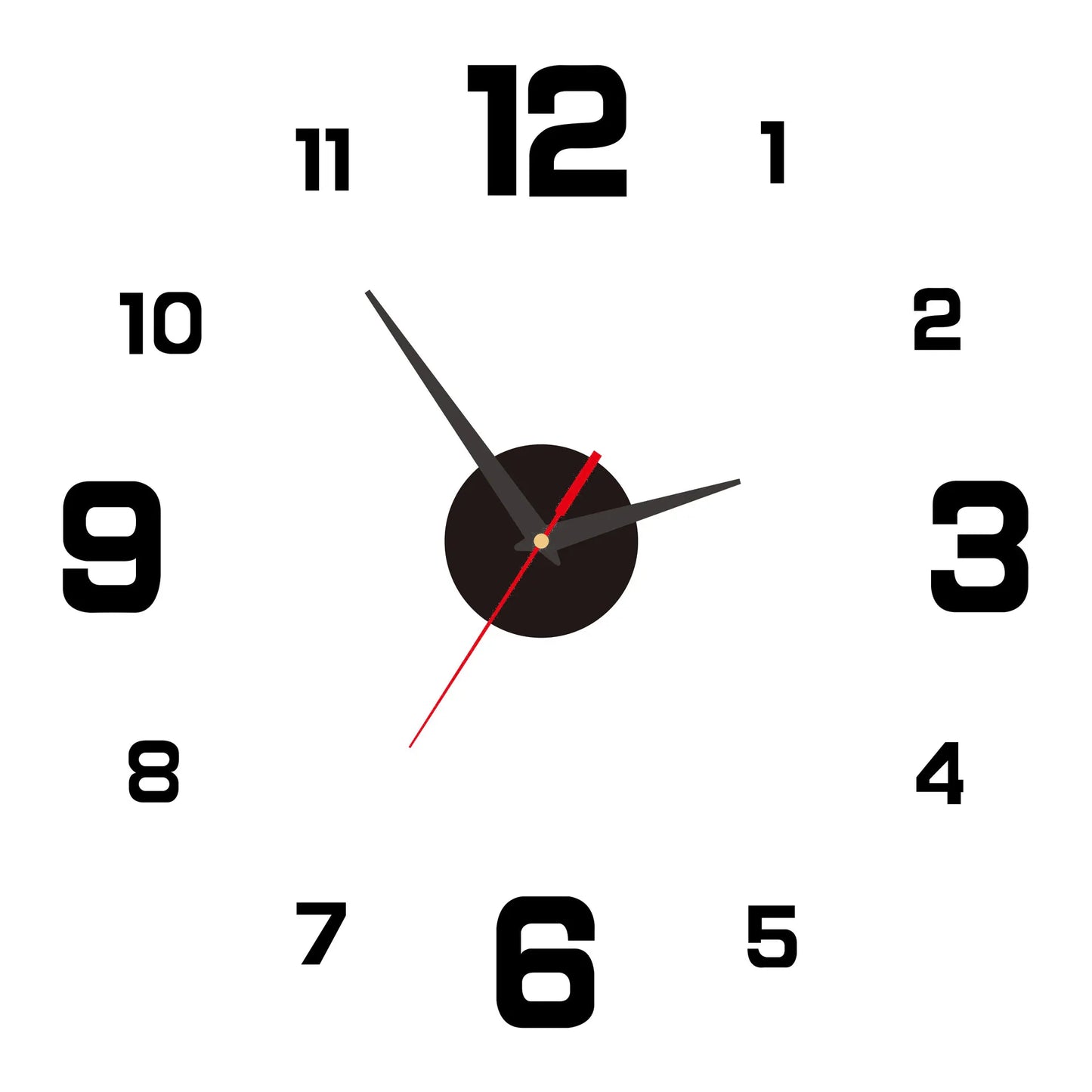 3D Creative Frameless DIY Wall Hanging Clock – Silent Digital Clock with Antique Style for Living Room & Office Decoration