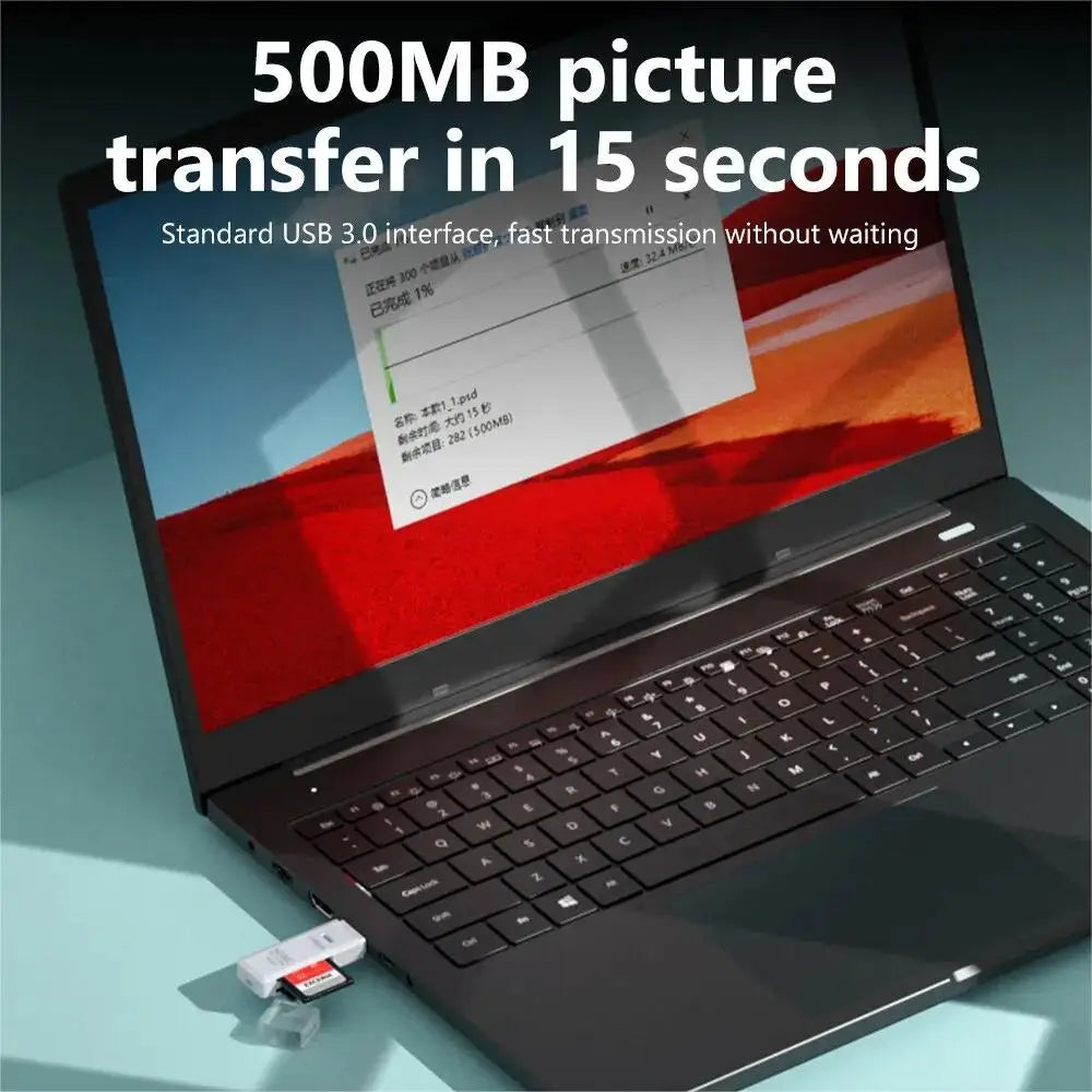 Multi-Functional 2-in-1 High-Speed USB 3.0/2.0 Card Reader – Supports TF & SD Cards for Computer, Tablet, Laptop & Car Use