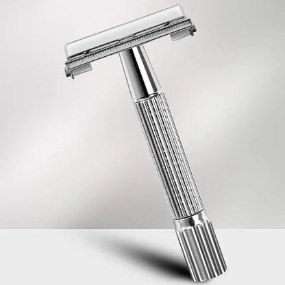 Double Edge Safety Razor Set – Classic Beard Shaver for Men with Long Handle for Close Shaves