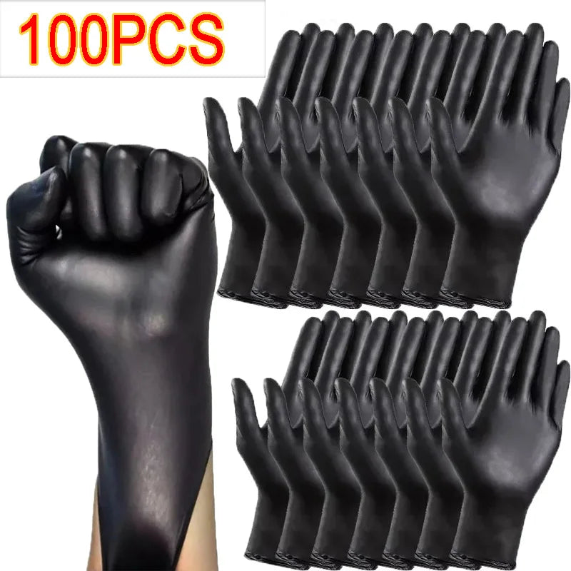 Disposable Black Nitrile Gloves – Latex-Free PVC Gloves for Cleaning, Gardening & Pet Care (10–100pcs)
