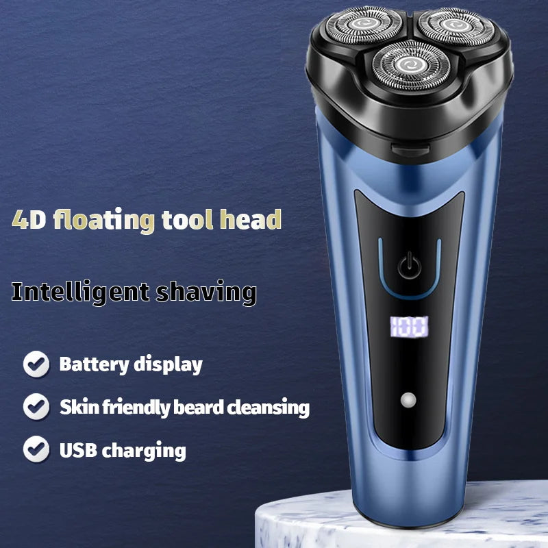 USB Electric Shaver for Men – Rechargeable Waterproof Razor with 4D Floating Blade & Long Battery Life