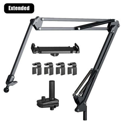 Tablet Stand Holder for Bed – Adjustable Rotatable Phone & Tablet Holder for 4-12.9" iPad Pro, Samsung Tab, Xiaomi Pad with Long Flexible Arm