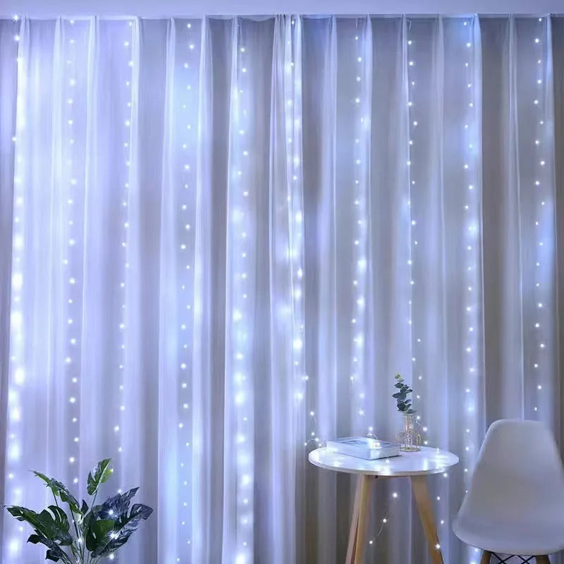 USB Curtain String Lights 8 Modes Fairy Light Christmas Tree Garland Lights Holiday Wedding Christmas Home Bedroom Decoration