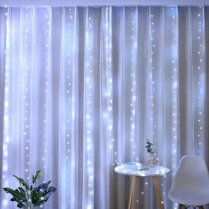 USB Curtain String Lights 8 Modes Fairy Light Christmas Tree Garland Lights Holiday Wedding Christmas Home Bedroom Decoration
