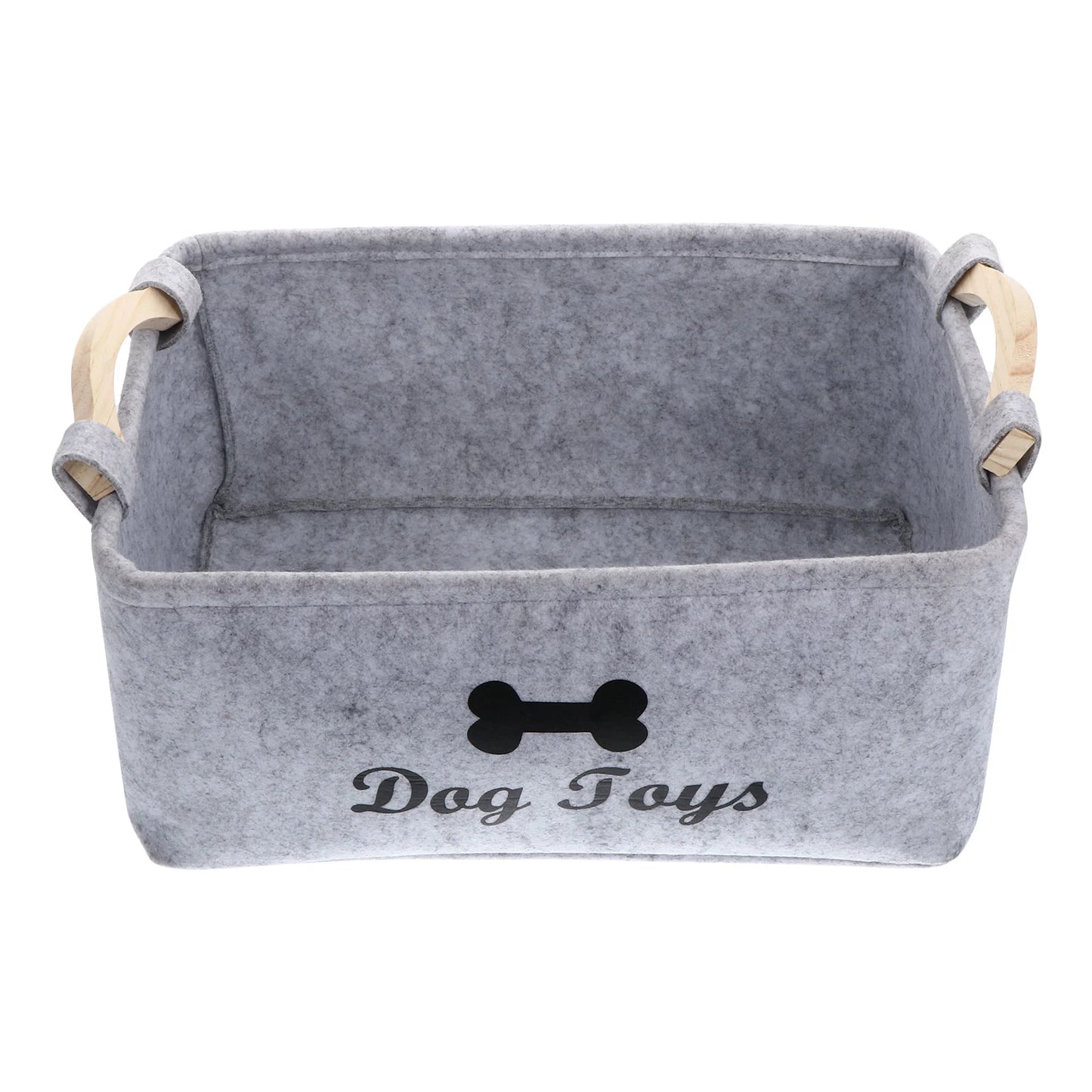 Dog Toy Basket Pet Storage Box – Felt Organizer Bin for Toys and Accessories