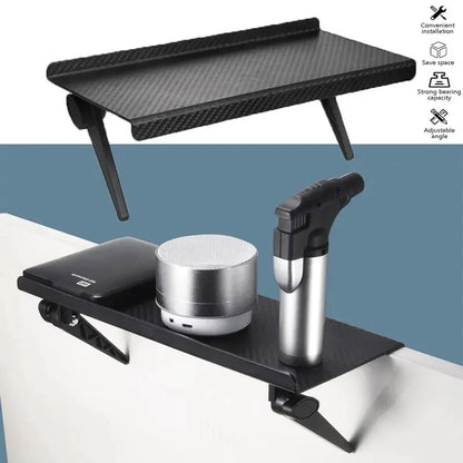 No-Drill Computer & TV Screen Storage Rack – Adjustable Shelf for Router, Set-Top Box, Phones & More