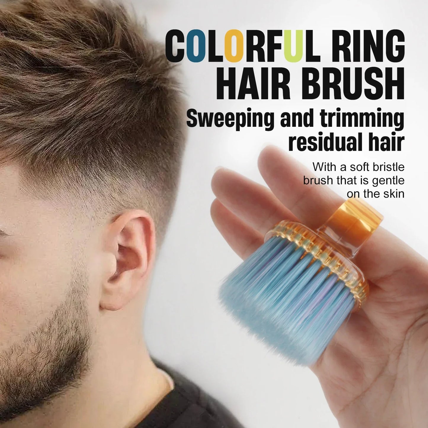 Horse Bristle Beard Brush – Portable Barbershop Shaving Brush for Facial Hair & Skin Cleaning