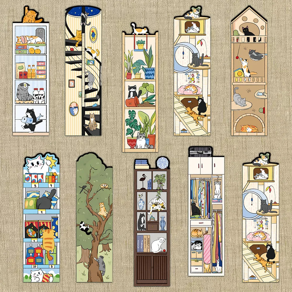 Cute Cat Bookmark Set – 30PCS Cartoon Bookmarks for Reading, Journaling & Gifts