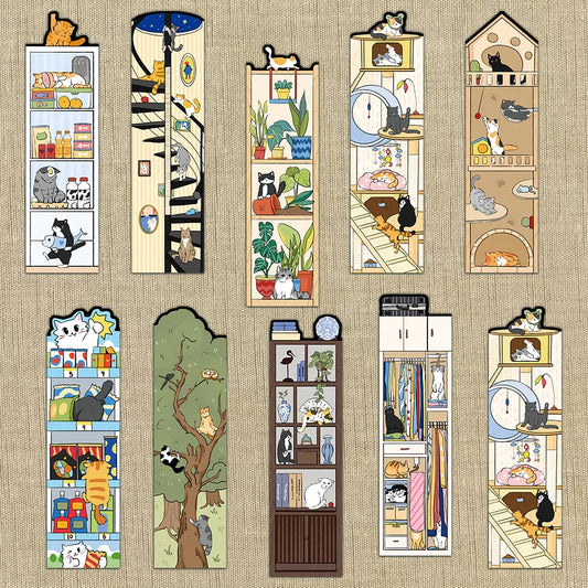 Cute Cat Bookmark Set – 30PCS Cartoon Bookmarks for Reading, Journaling & Gifts