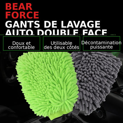 Car Wash Gloves Chenille Glove Plush Rags Thickened double-sided Car Supplies Cleaning Tools Auto Acessories Car Detailing