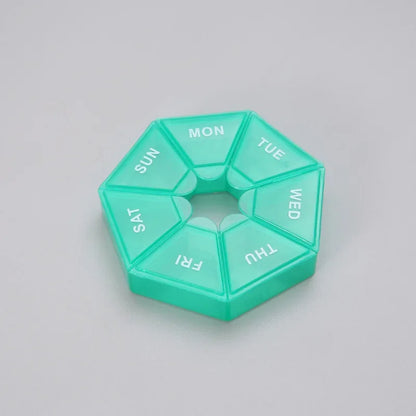 Mini 7-Day Pill Organizer – Small Portable Weekly Pill Box for Travel, Vitamins & Medicine