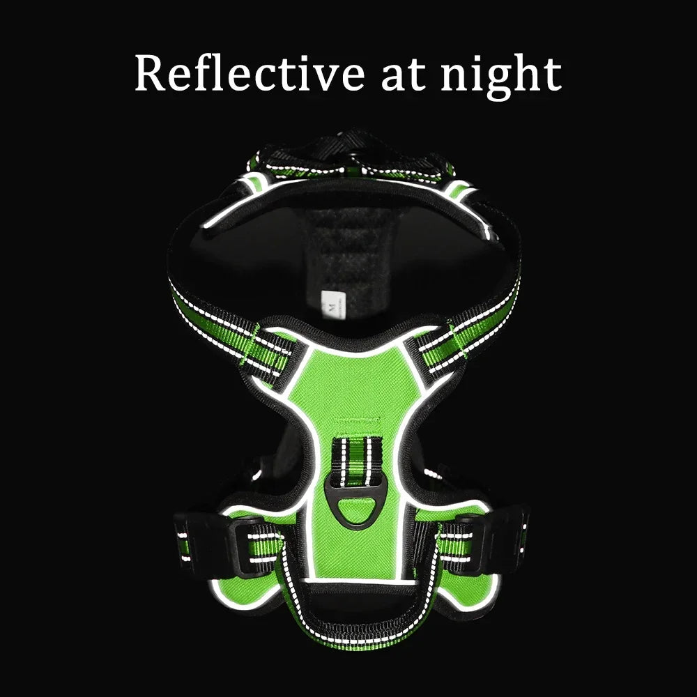 Adjustable Reflective Dog Harness – No-Pull, Breathable Pet Vest for Small to Large Dogs