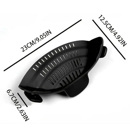 1Pc Clip-On Pot Strainer – Adjustable Silicone Strainer for Pots, Pans & Bowls