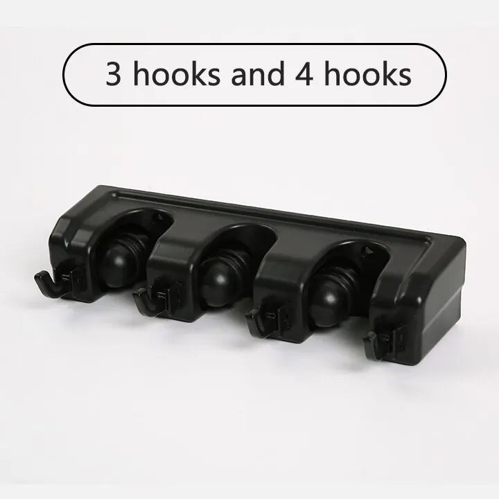 Wall Mounted Mop Holder – 3/4/5 Position Multi-Functional Broom & Cleaning Tool Hanger