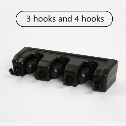 Wall Mounted Mop Holder – 3/4/5 Position Multi-Functional Broom & Cleaning Tool Hanger