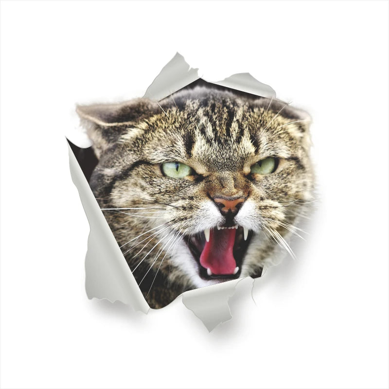 Funny 3D Hole Cat & Dog Toilet Stickers – Cute DIY Wall Decals for Bathroom & Home Decoration