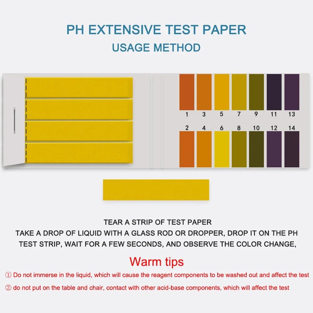 PH Test Strips – Wide Range 1–14 pH Litmus Paper for Water, Soil & Cosmetics