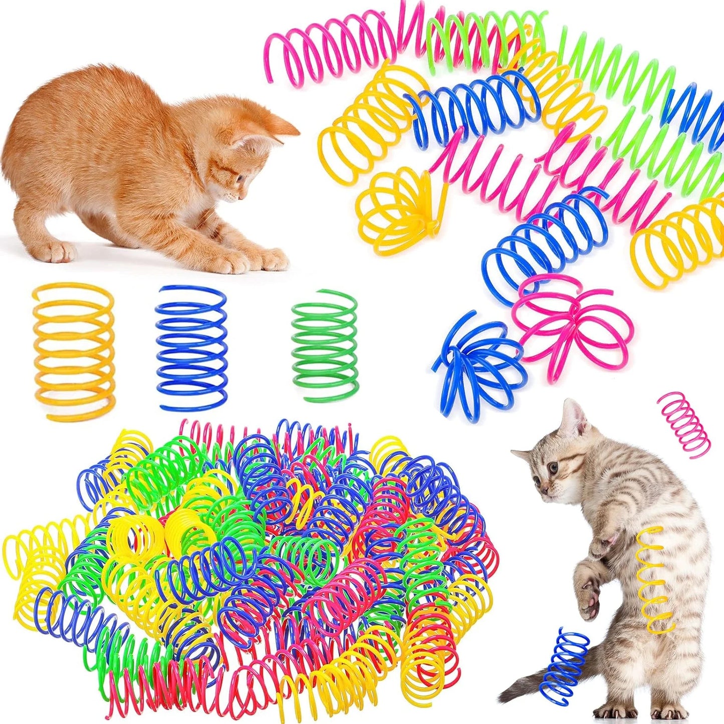 Colorful Cat Spring Toys – Interactive Spiral Springs for Kitten Play