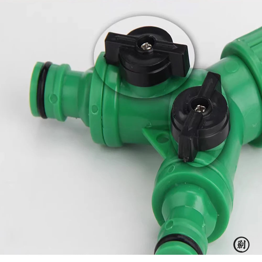 Garden Water Splitter Y Connector 2-Way Valvewith Switch for Faucet Irrigation Flower Planting Water Control Plastic Adapter
