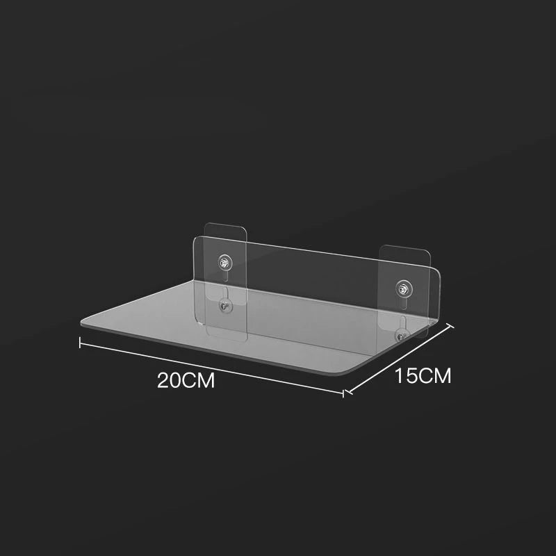 Clear Acrylic Floating Shelf Wall Mounted Organizer – Thick Transparent Display Ledge for Bathroom, Kitchen, Bedroom (20-50cm)