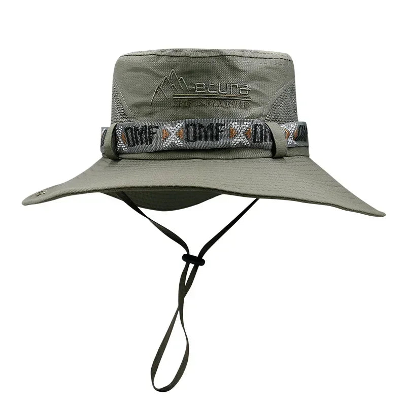 Men's Summer Bucket Hat – UV Protection Wide Brim Outdoor Safari Fishing Hiking Cap