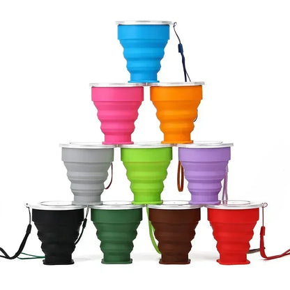Folding Silicone Travel Cup – 200ml BPA-Free Collapsible Water Cup for Outdoor Coffee, Camping, and Kitchen Use