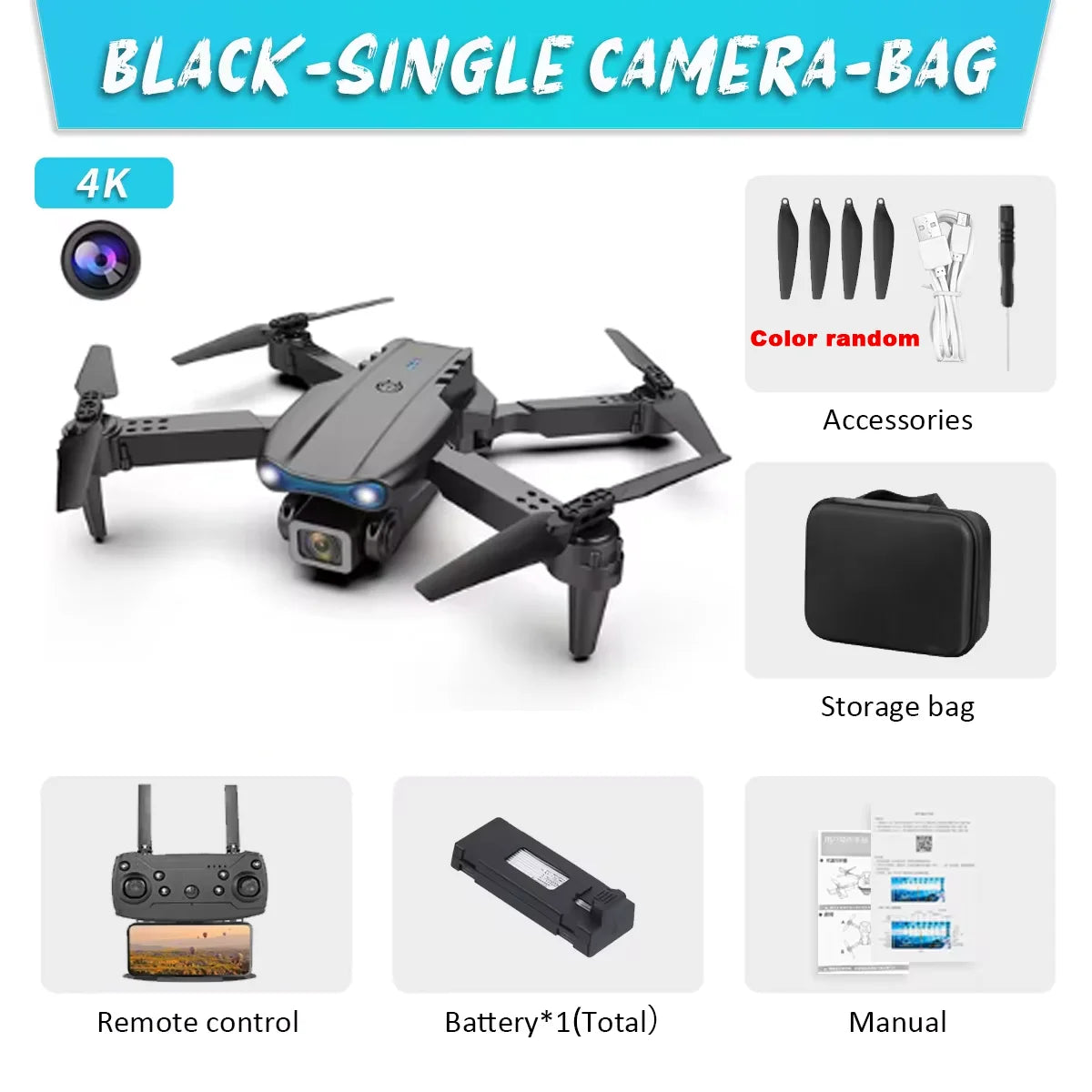 KBDFA E99Pro Drone HD Professional 8K Dual Camera WIFI FPV Quadcopter – Foldable Aerial Photography Drone