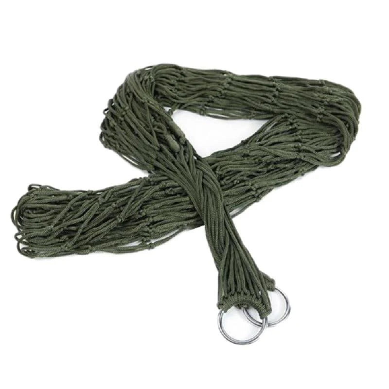 Outdoor Nylon Rope Hammock – Lightweight Mesh Hanging Bed for Camping, Garden & Beach
