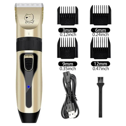 Professional Dog Hair Clipper – USB Rechargeable Electric Grooming Trimmer for Pets
