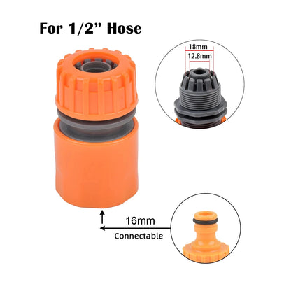 1/2" 3/4" 1 Inch Garden Hose Quick Connector Stopwater Connector Garden Tap Water Gun Coupler Watering Pipe Fitting
