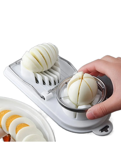 Stainless Steel Multifunctional Egg Slicer Vegetables and Fruits Fancy Splitter Cutting Tool Two in One Home Kitchen Gadget