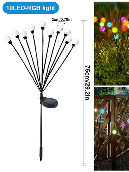 Solar Firefly Garden Lights – Waterproof LED Outdoor Pathway Lights (6/8/10 Heads)