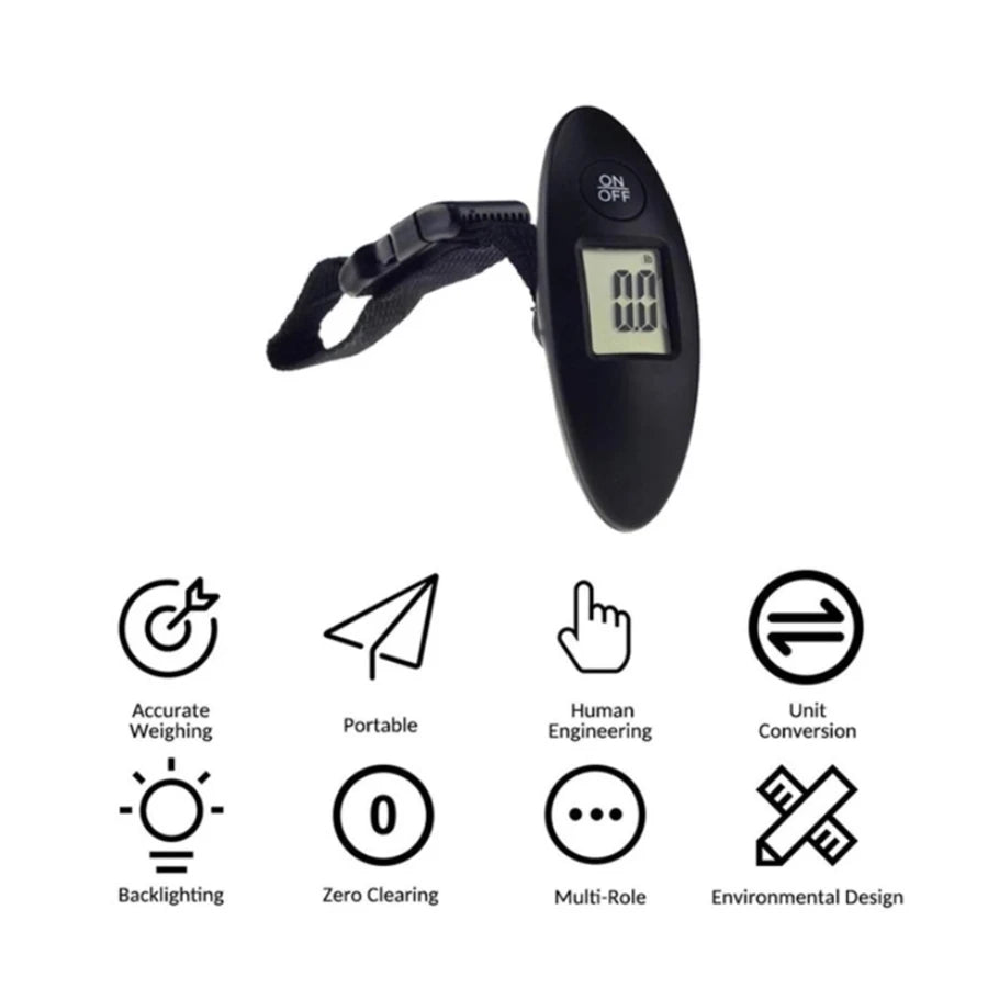 Portable Digital Luggage Scale – 40kg/100g Travel Hanging Scale with LCD Display & Strap