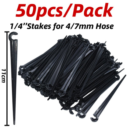 4/7mm Barbed Drip Irrigation Connectors – 1/4" Tubing Hose Fittings for Garden, Lawn & Flower Pots (1-50pcs)