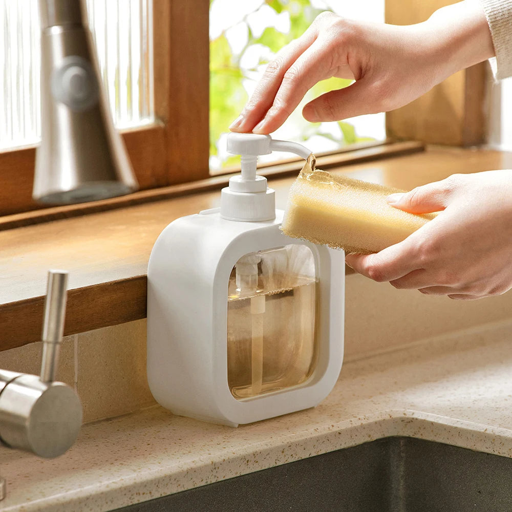 1/2 PCS Large-Capacity Soap Dispenser Bottle – Transparent Plastic Press Bottle for Travel & Home Use