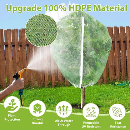 Large Fruits Tree Netting Cover with Drawstring Garden Insect Netting Transparent Anti-Bird Plant Barrier Mesh Screen